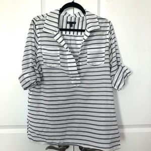 Gap Semi Sheer Stripe Shirt L